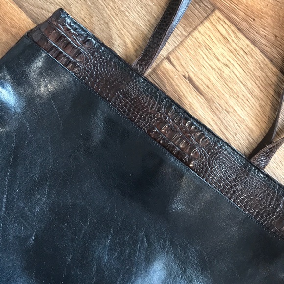 Brahmin black and pecan croc medium tote - Picture 4 of 4